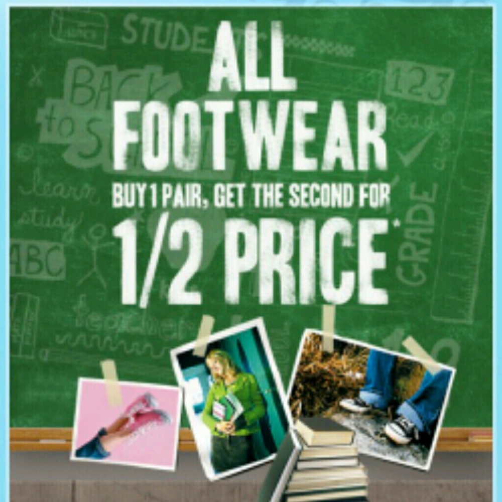 Buy 1g1 1/2 off on all my shoes from now to 9/8/18